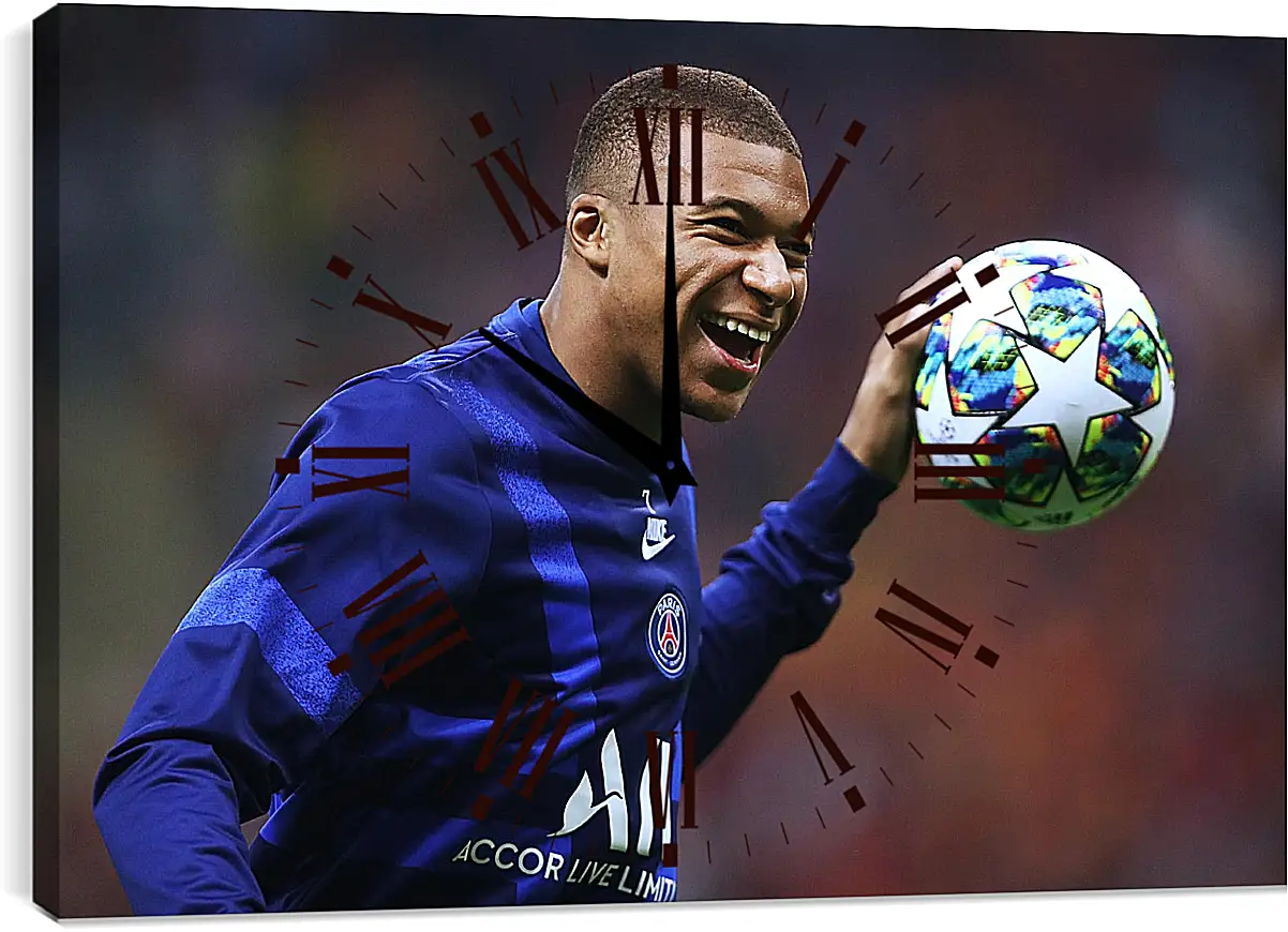 Часы картина - Килиан Мбаппе. Kylian Mbappé