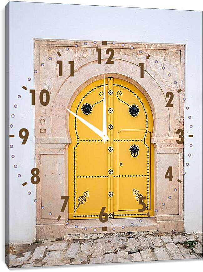 Часы картина - Жёлтая дверь