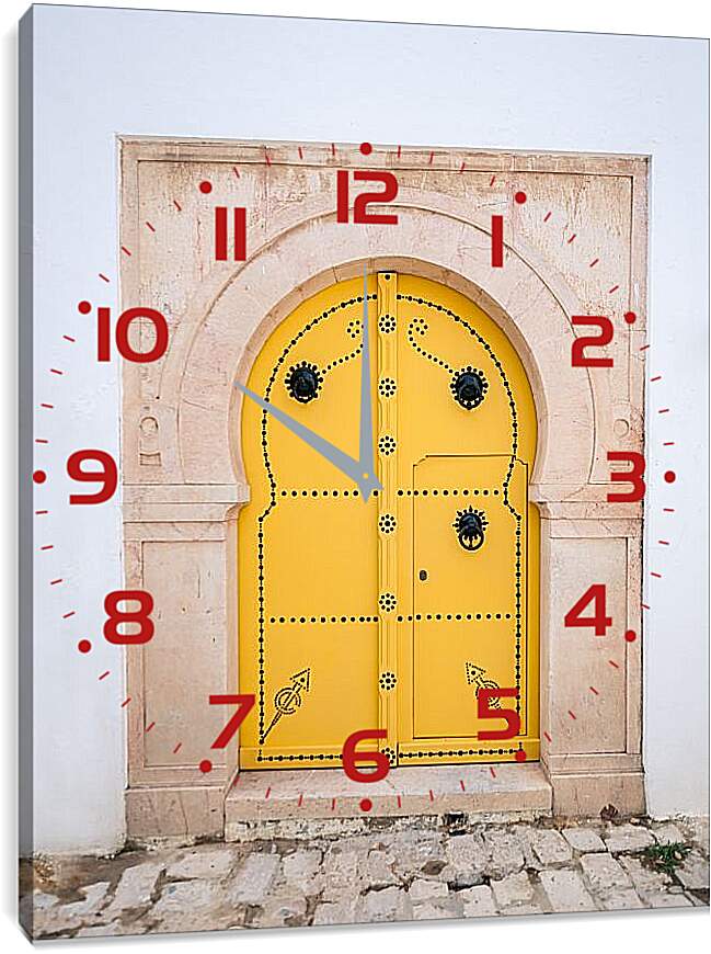 Часы картина - Жёлтая дверь