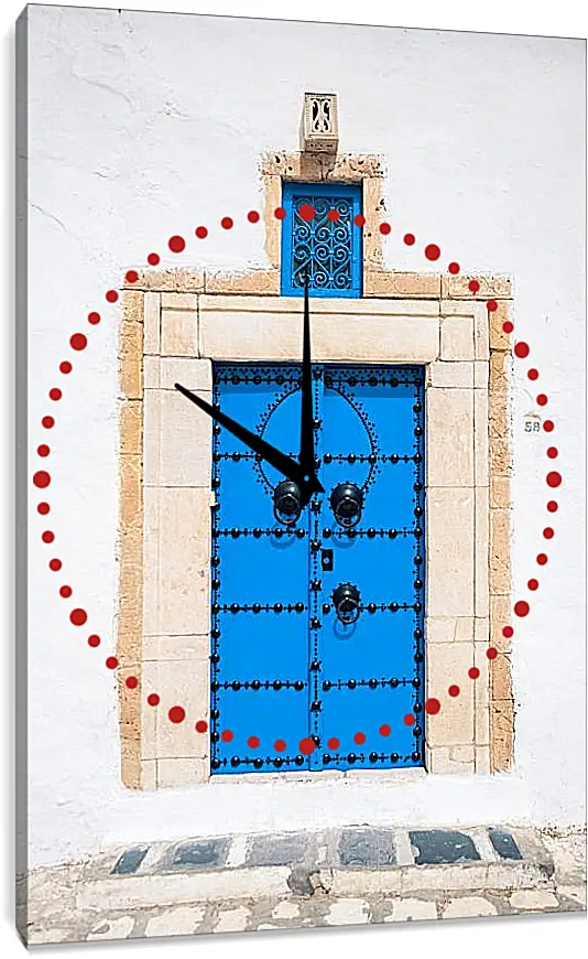 Часы картина - Синие двери