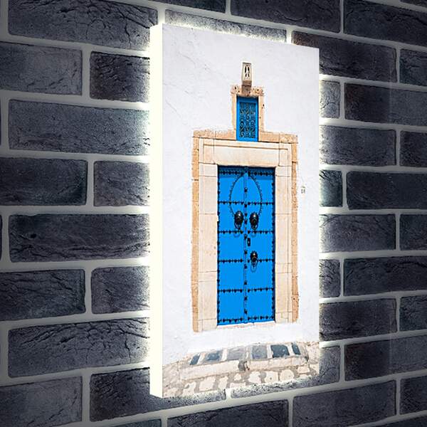 Лайтбокс световая панель - Синие двери