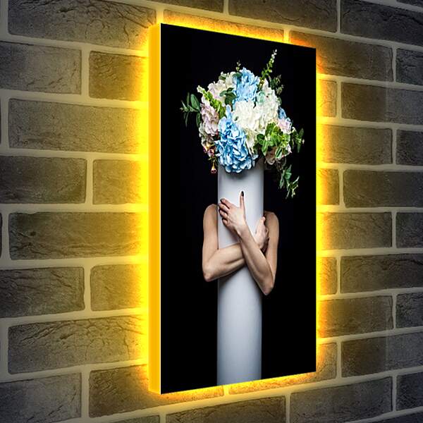 Лайтбокс световая панель - Цветы и женские объятия