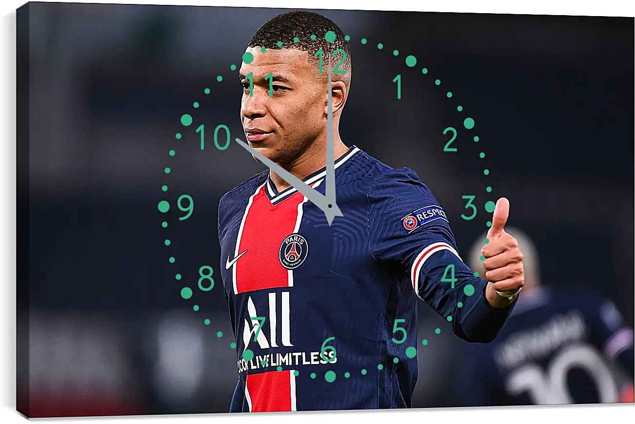 Часы картина - Килиан Мбаппе. Kylian Mbappé