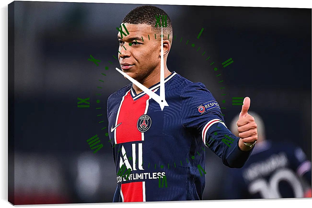 Часы картина - Килиан Мбаппе. Kylian Mbappé