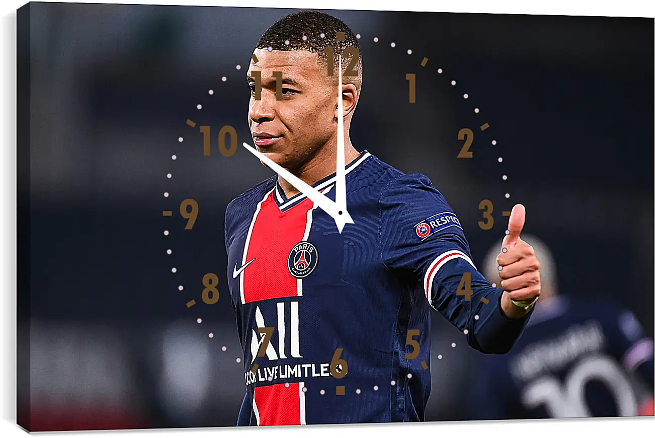 Часы картина - Килиан Мбаппе. Kylian Mbappé