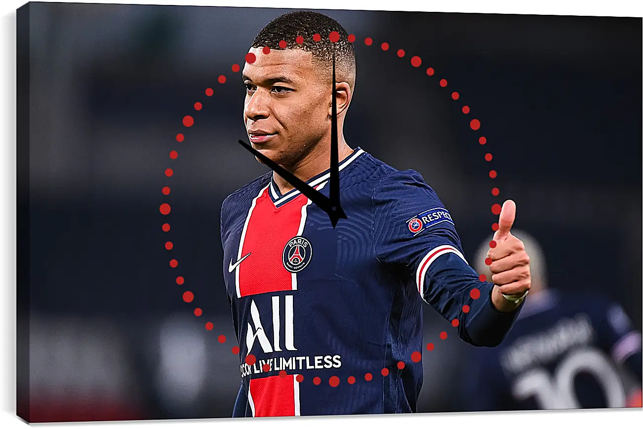 Часы картина - Килиан Мбаппе. Kylian Mbappé