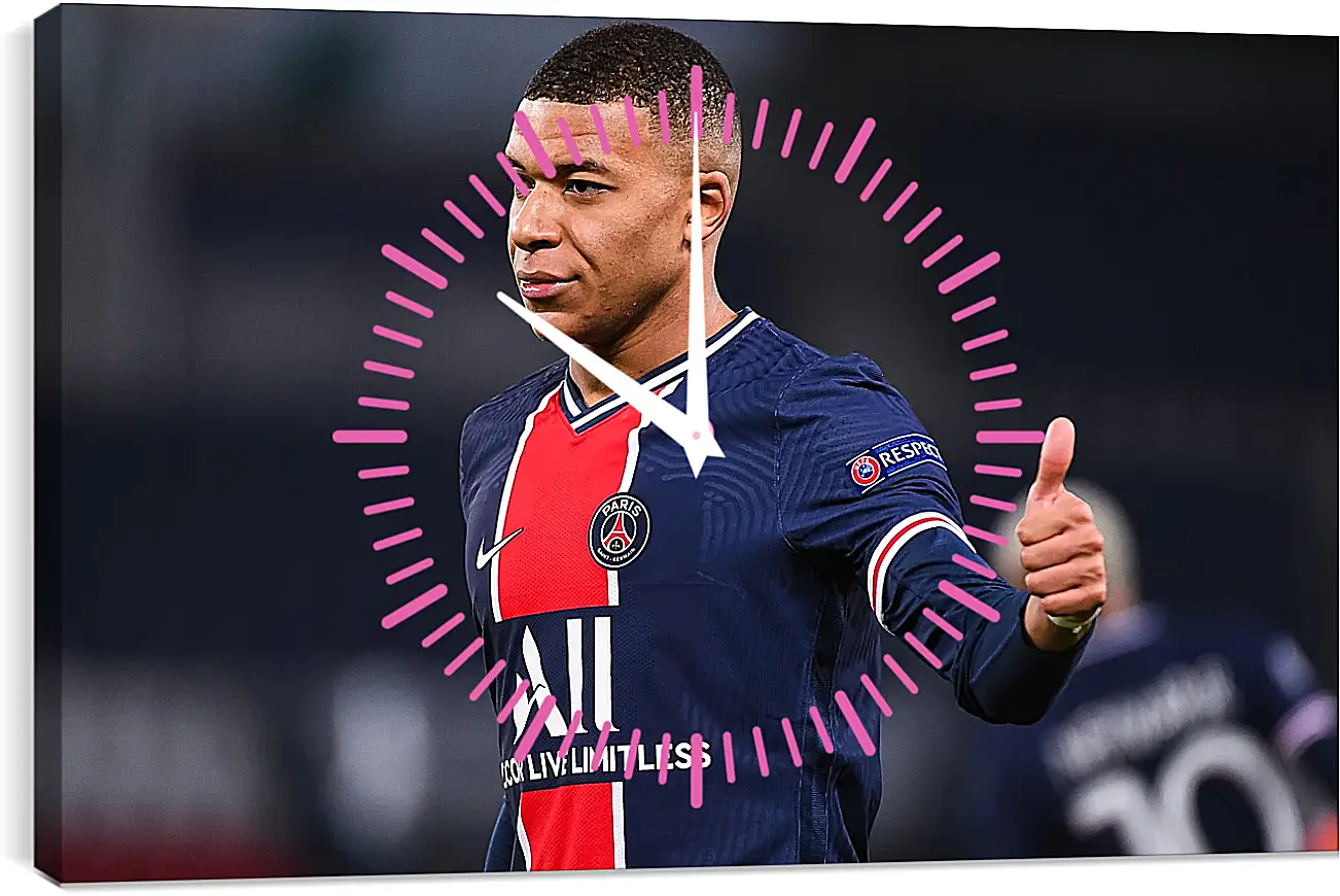 Часы картина - Килиан Мбаппе. Kylian Mbappé