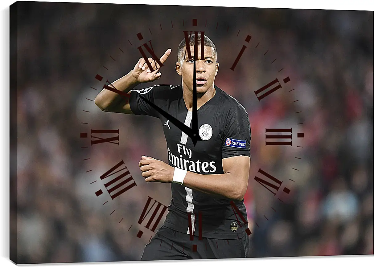 Часы картина - Килиан Мбаппе. Kylian Mbappé