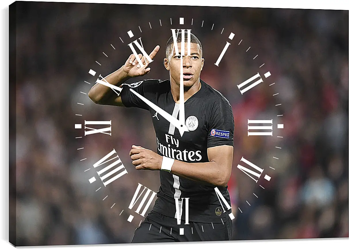 Часы картина - Килиан Мбаппе. Kylian Mbappé