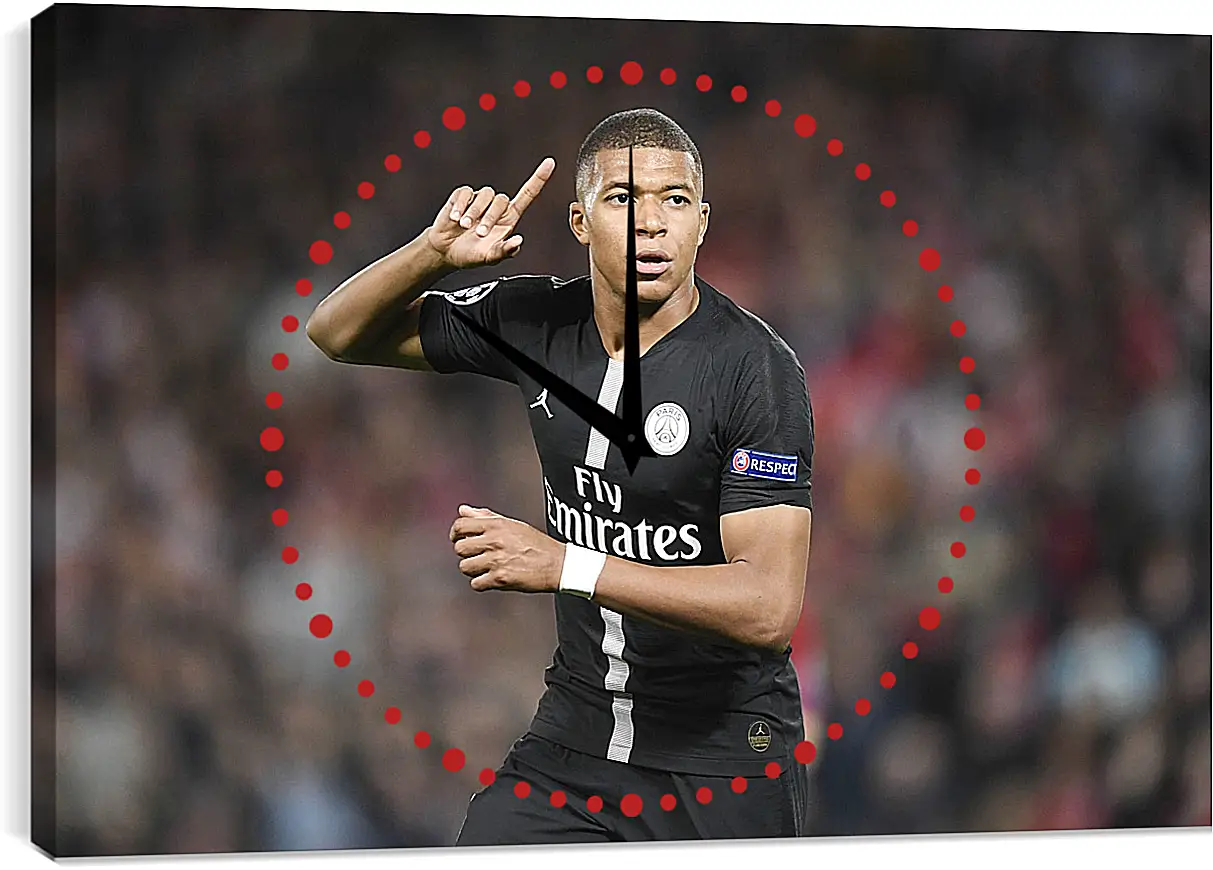 Часы картина - Килиан Мбаппе. Kylian Mbappé