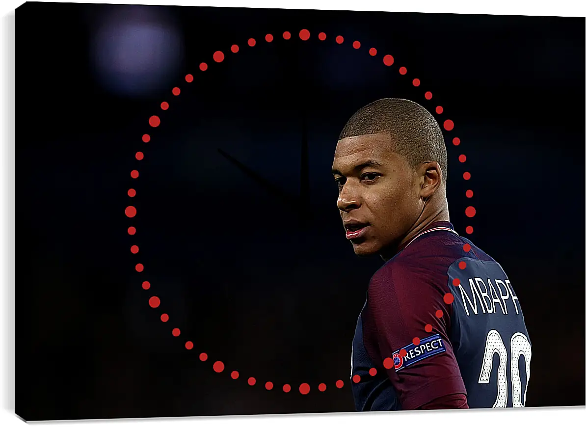 Часы картина - Килиан Мбаппе. Kylian Mbappé