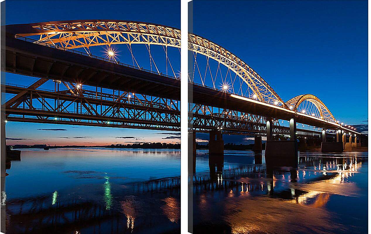 Модульная картина - Ночной мост