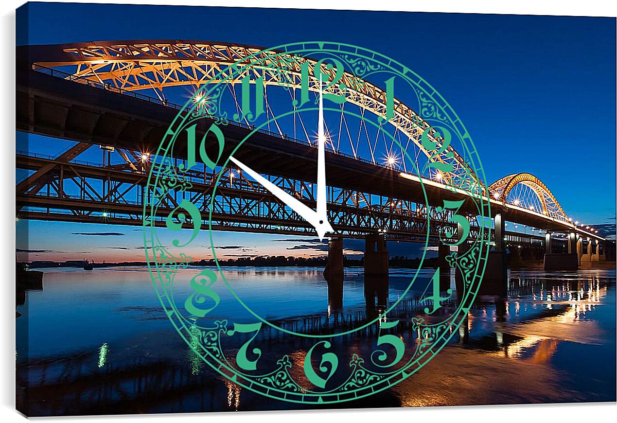 Часы картина - Ночной мост