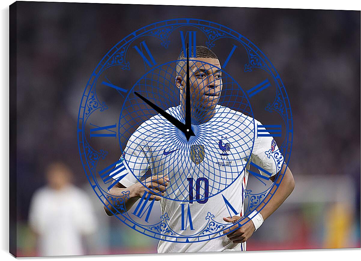 Часы картина - Килиан Мбаппе. Kylian Mbappé