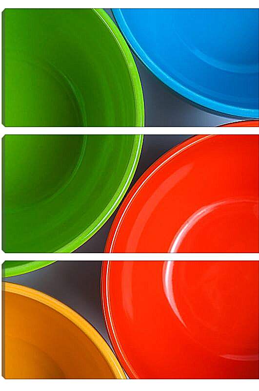 Модульная картина - Цветные тарелочки