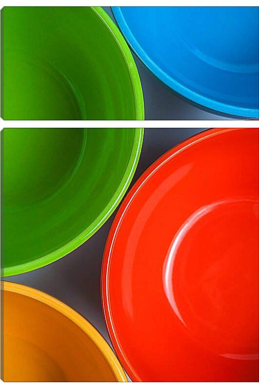 Модульная картина - Цветные тарелочки
