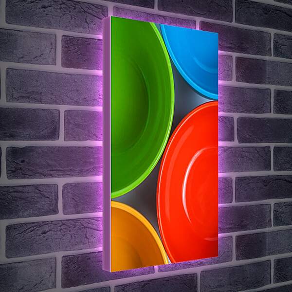 Лайтбокс световая панель - Цветные тарелочки