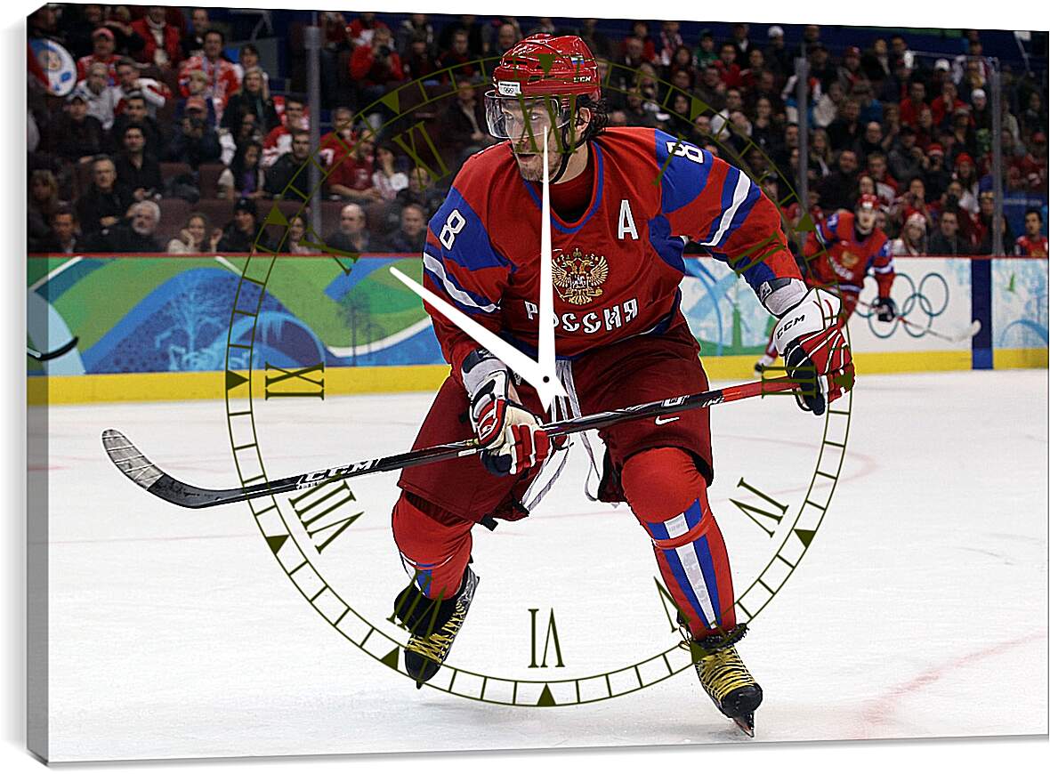 Часы картина - Александр Овечкин на Олимпийских играх