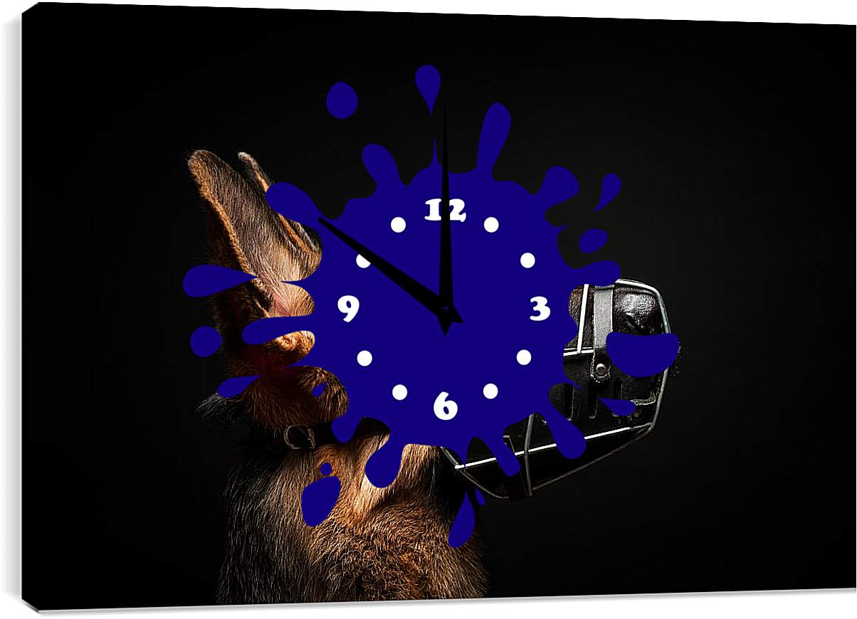 Часы картина - Овчарка в наморднике