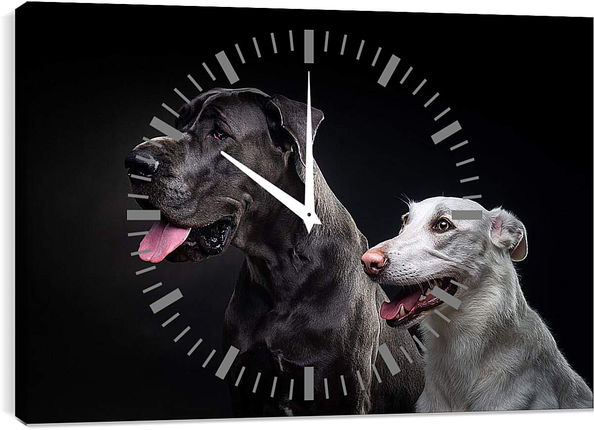 Часы картина - Две собаки