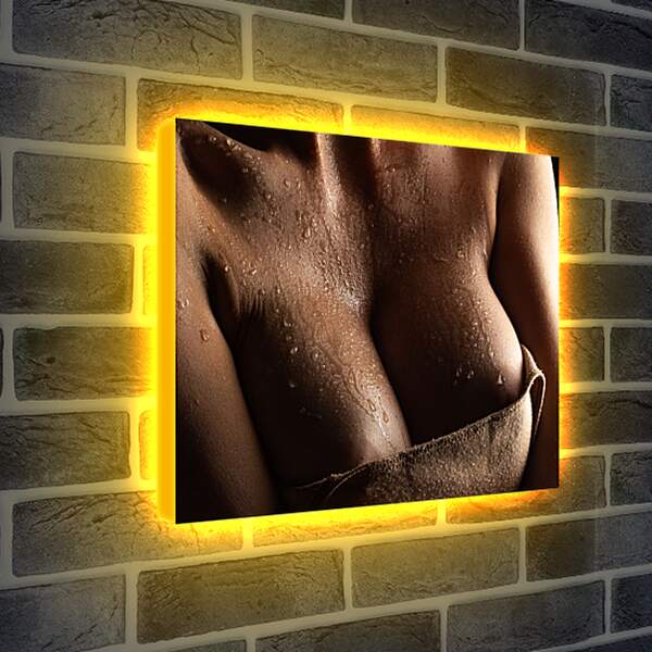 Лайтбокс световая панель - Мокрая грудь девушки