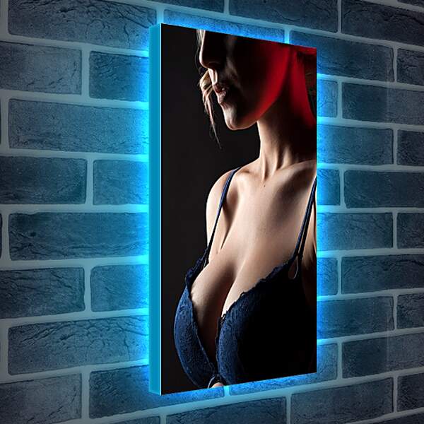 Лайтбокс световая панель - Девушка в синем бельё