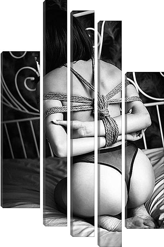 Модульная картина - Девушка связанная верёвками