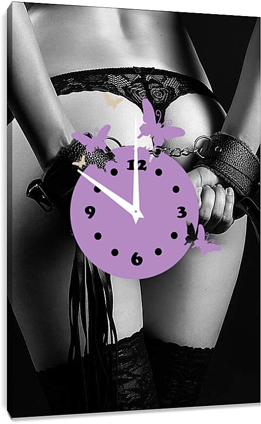 Часы картина - Девушка в наручниках