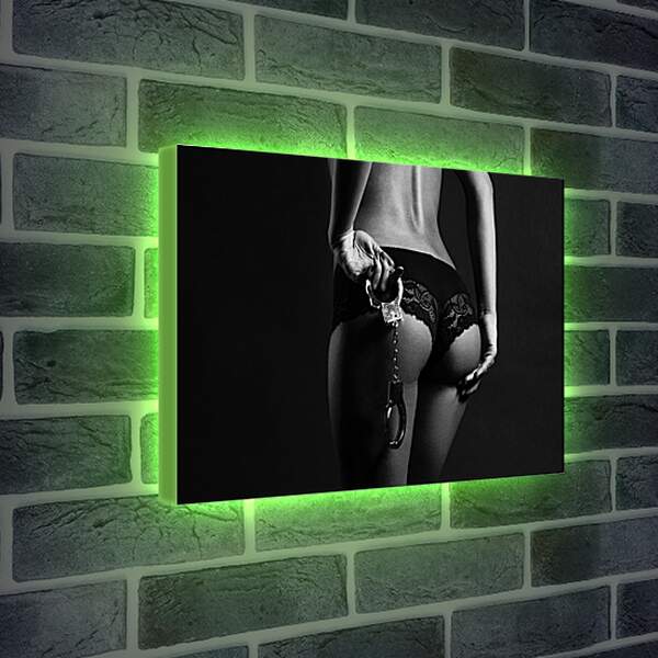 Лайтбокс световая панель - Девушка с наручниками