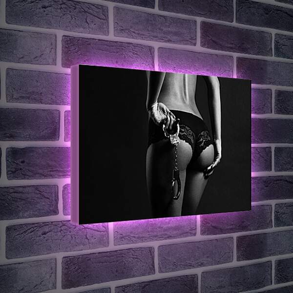 Лайтбокс световая панель - Девушка с наручниками