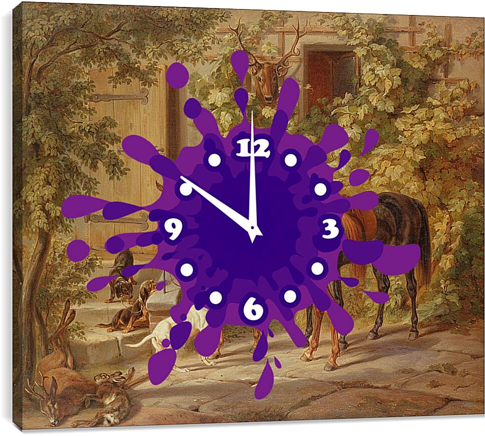 Часы картина - После охоты