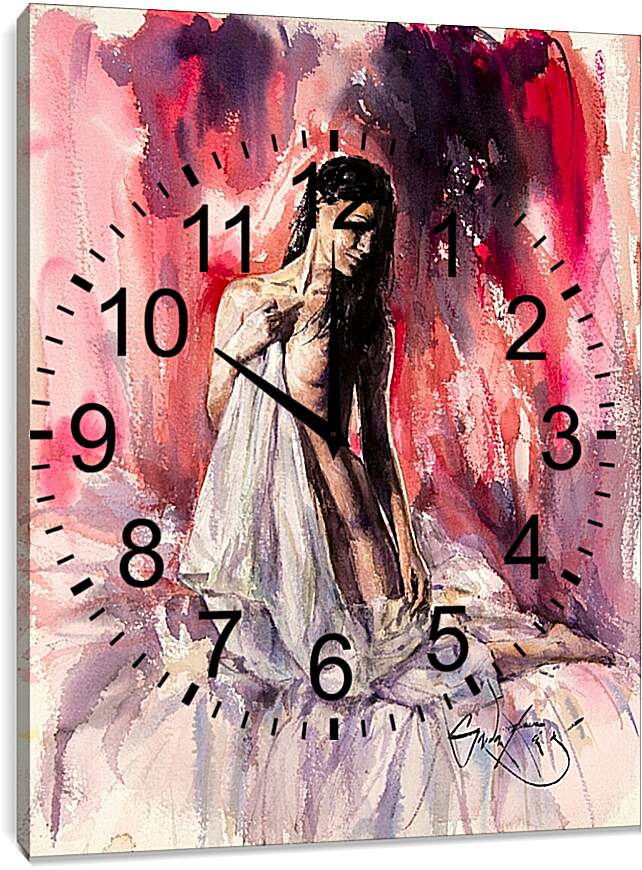 Часы картина - Черноволосая девушка. Эротика