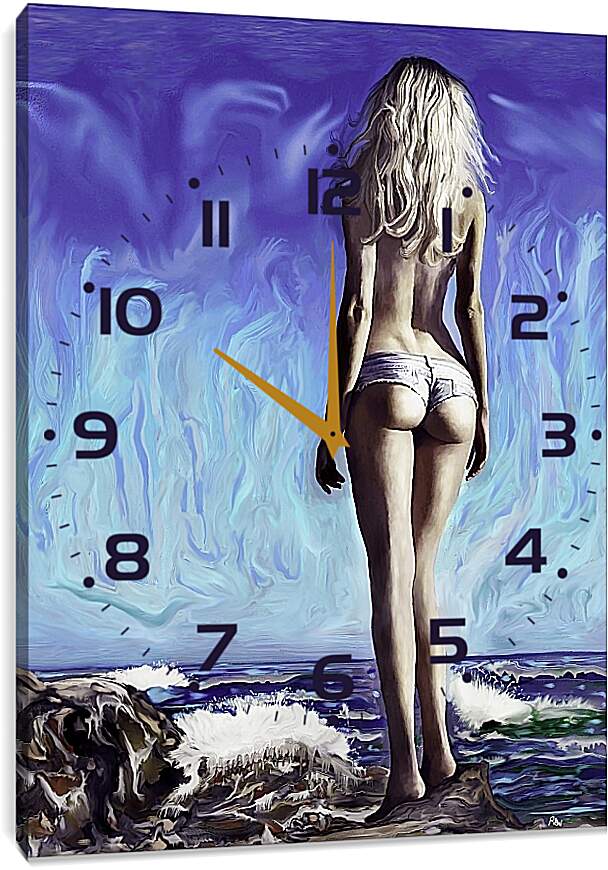 Часы картина - На море. Эротика