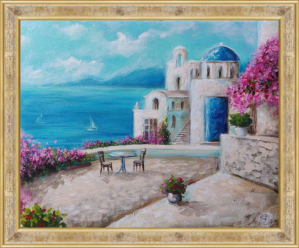 Картина в раме - Санторини, Греция