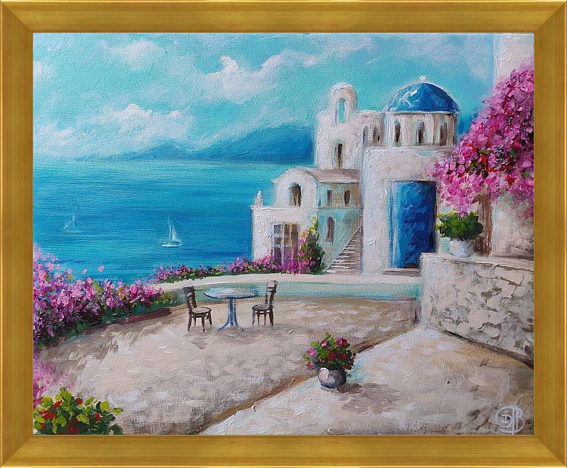 Картина в раме - Санторини, Греция