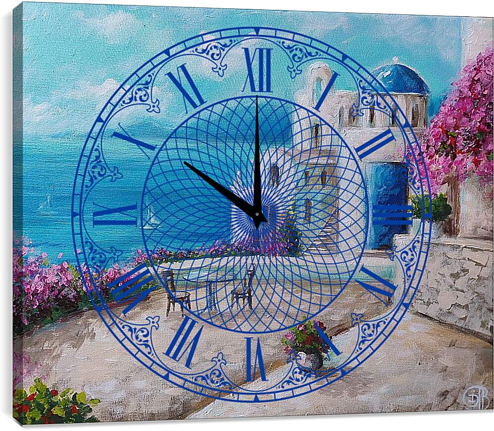 Часы картина - Санторини, Греция
