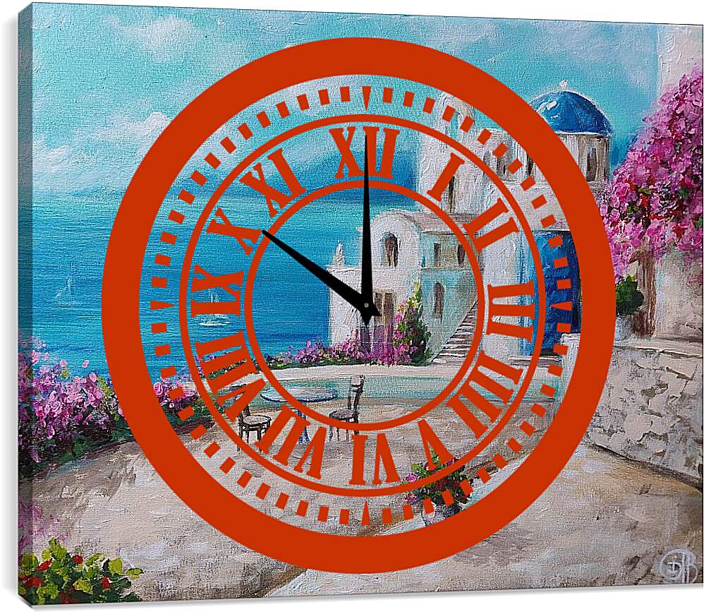 Часы картина - Санторини, Греция