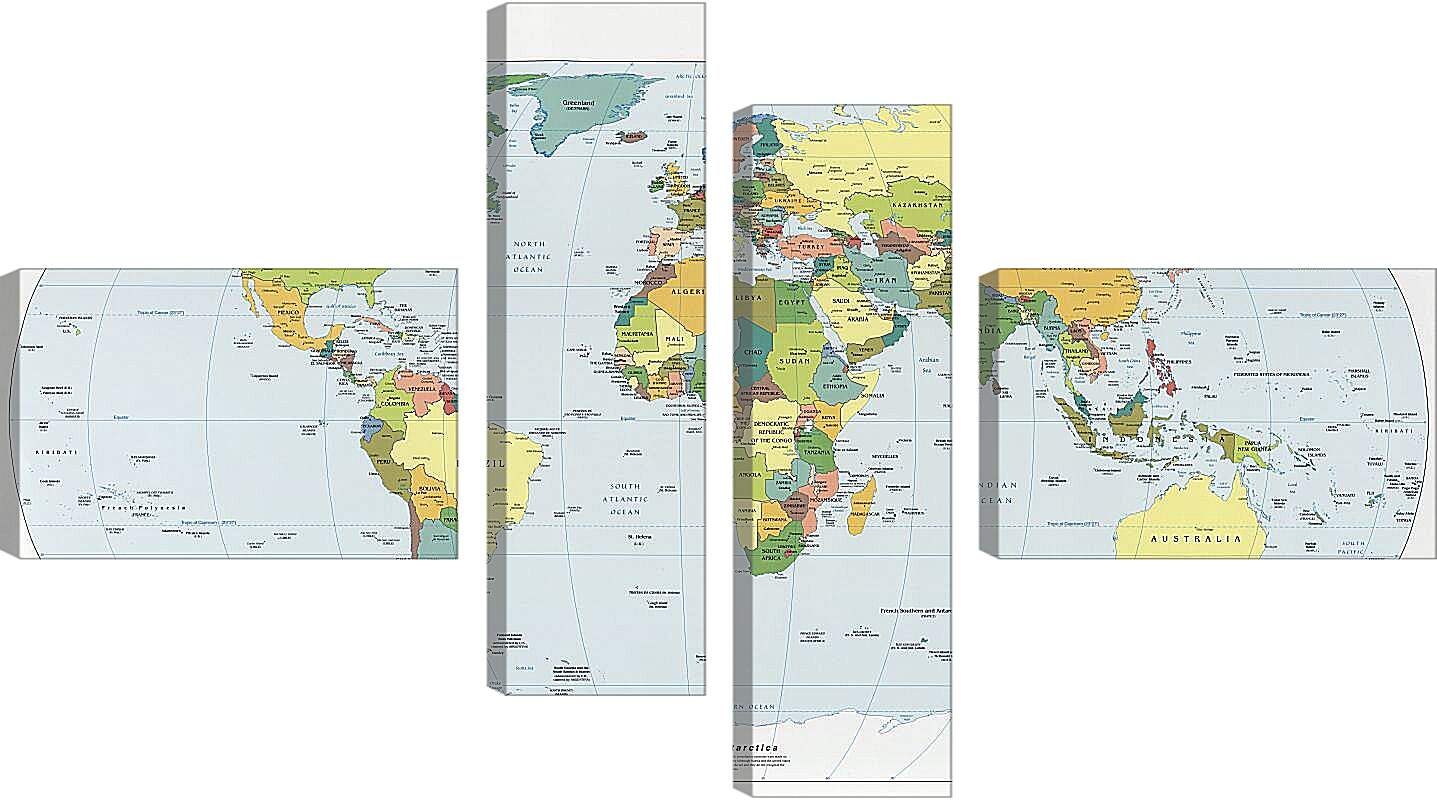 Модульная картина - Политическая карта мира. Сентябрь 2008