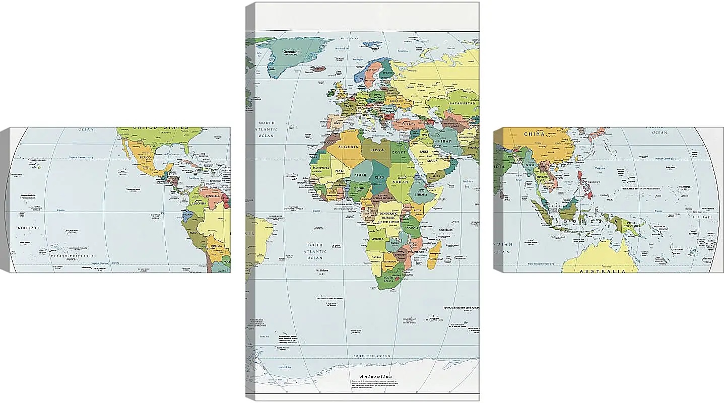 Модульная картина - Политическая карта мира. Сентябрь 2008