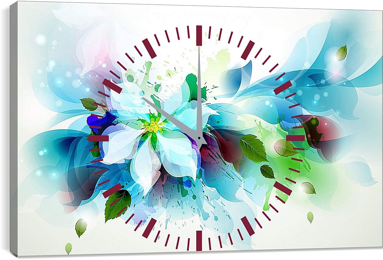 Часы картина - Арт цветы