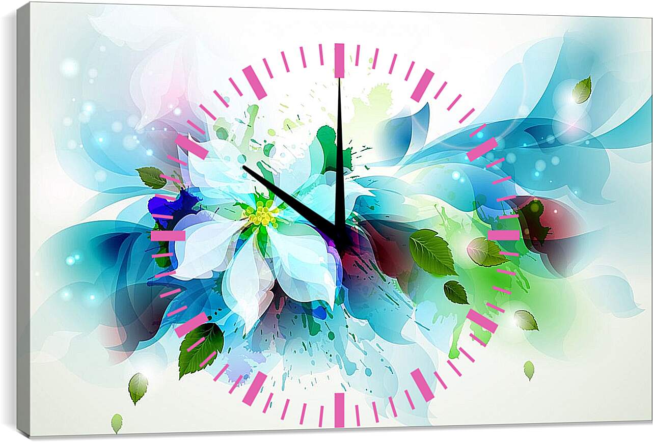 Часы картина - Арт цветы