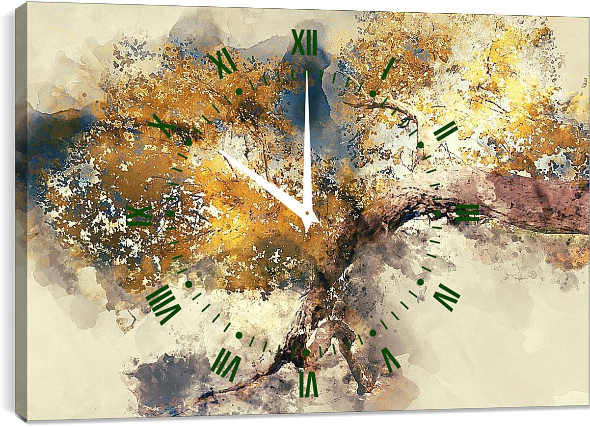 Часы картина - Золотое дерево