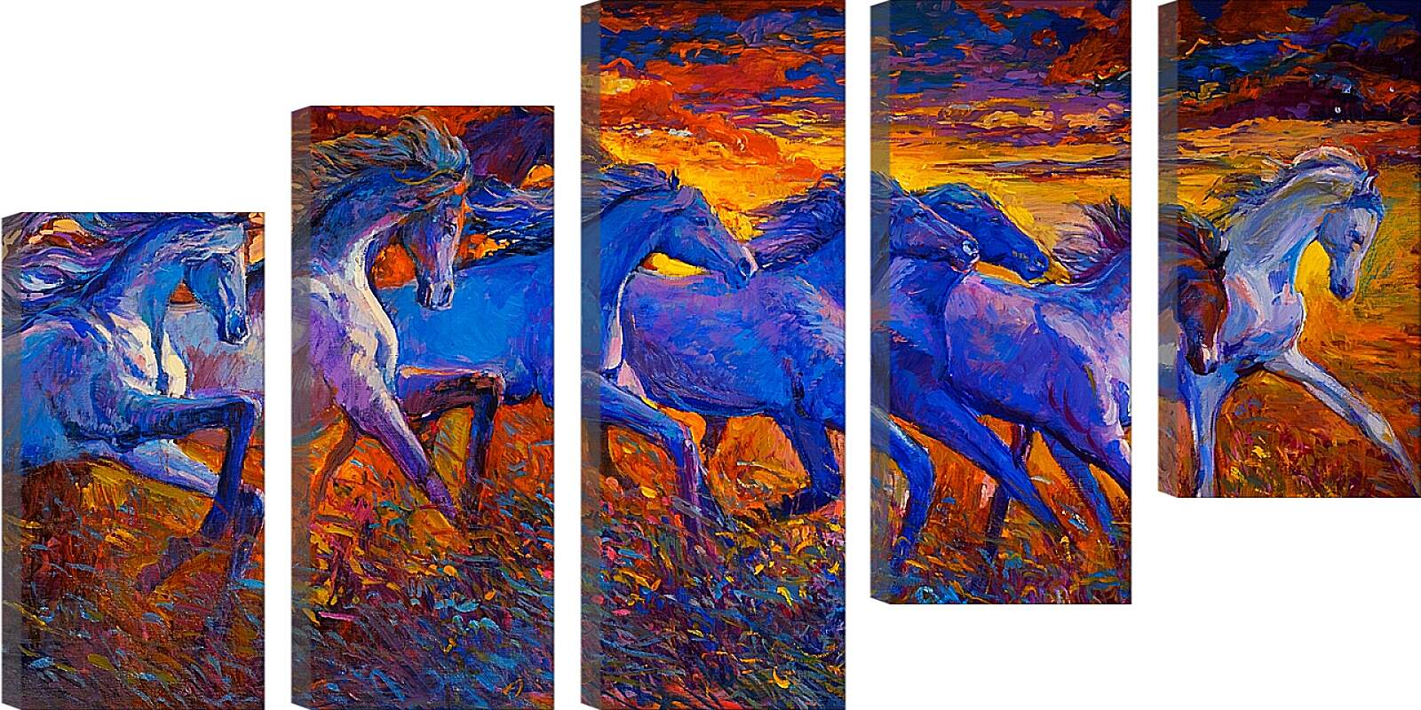 Модульная картина - Лошади в поле