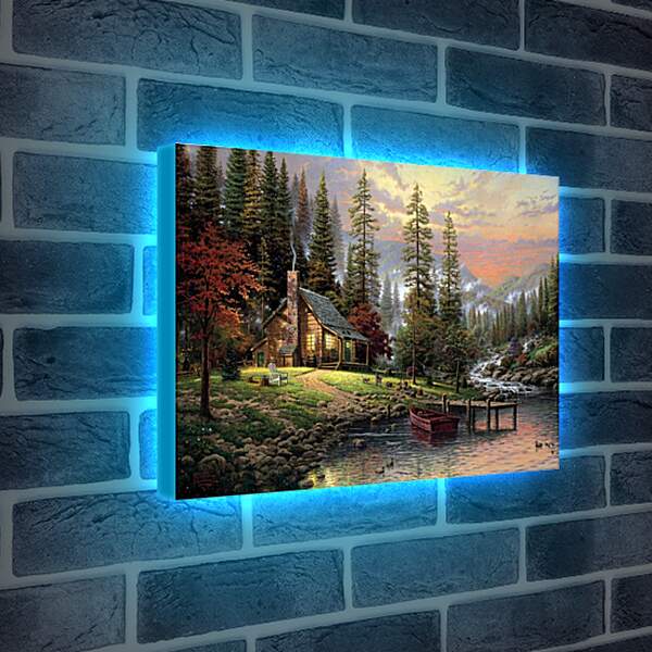 Лайтбокс световая панель - Дом у реки