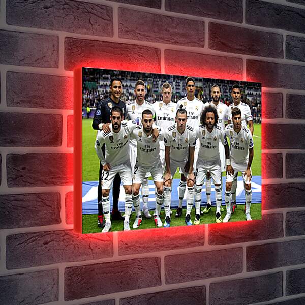 Лайтбокс световая панель - Фото перед матчем ФК Реал Мадрид. FC Real Madrid