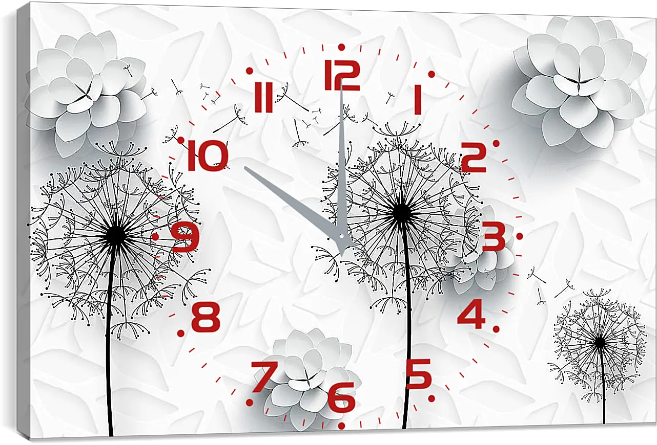 Часы картина - Абстрактные одуванчики