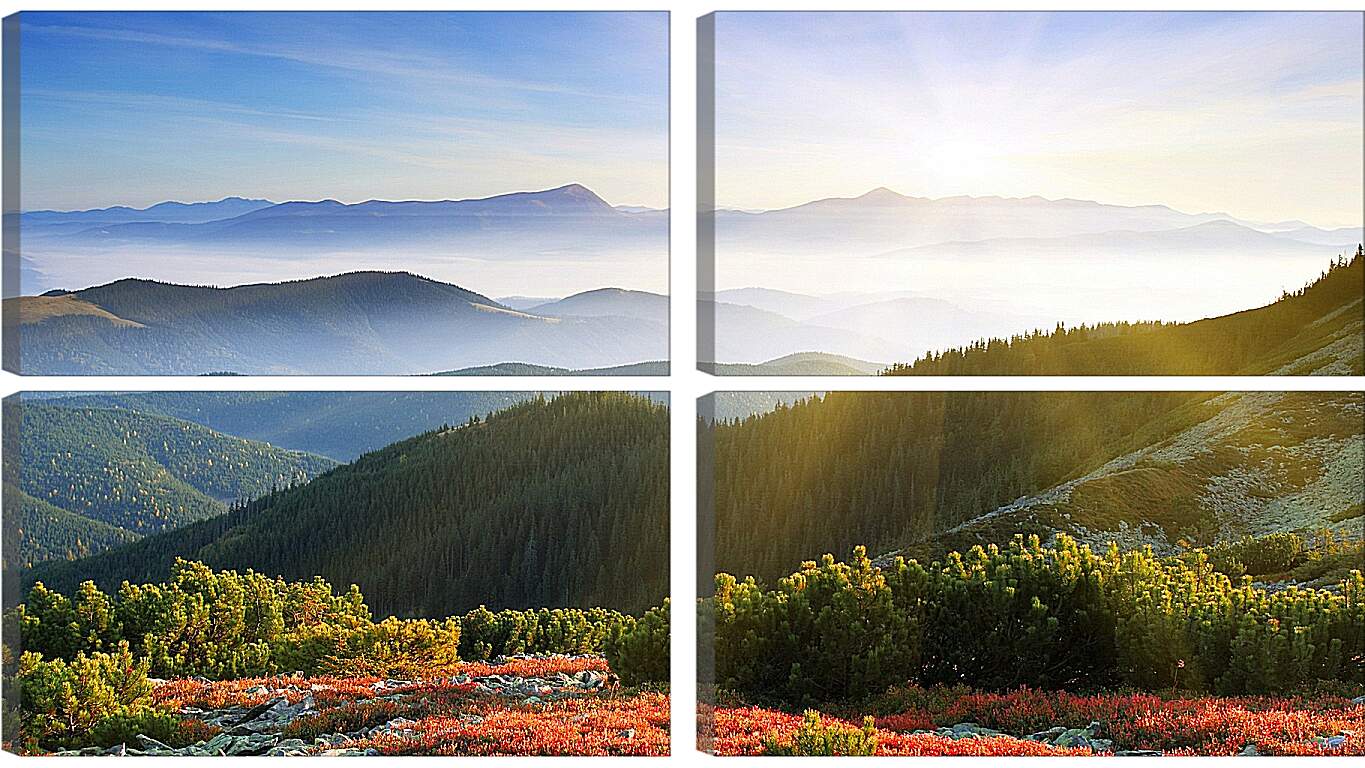 Модульная картина - Утреннее солнце над горами