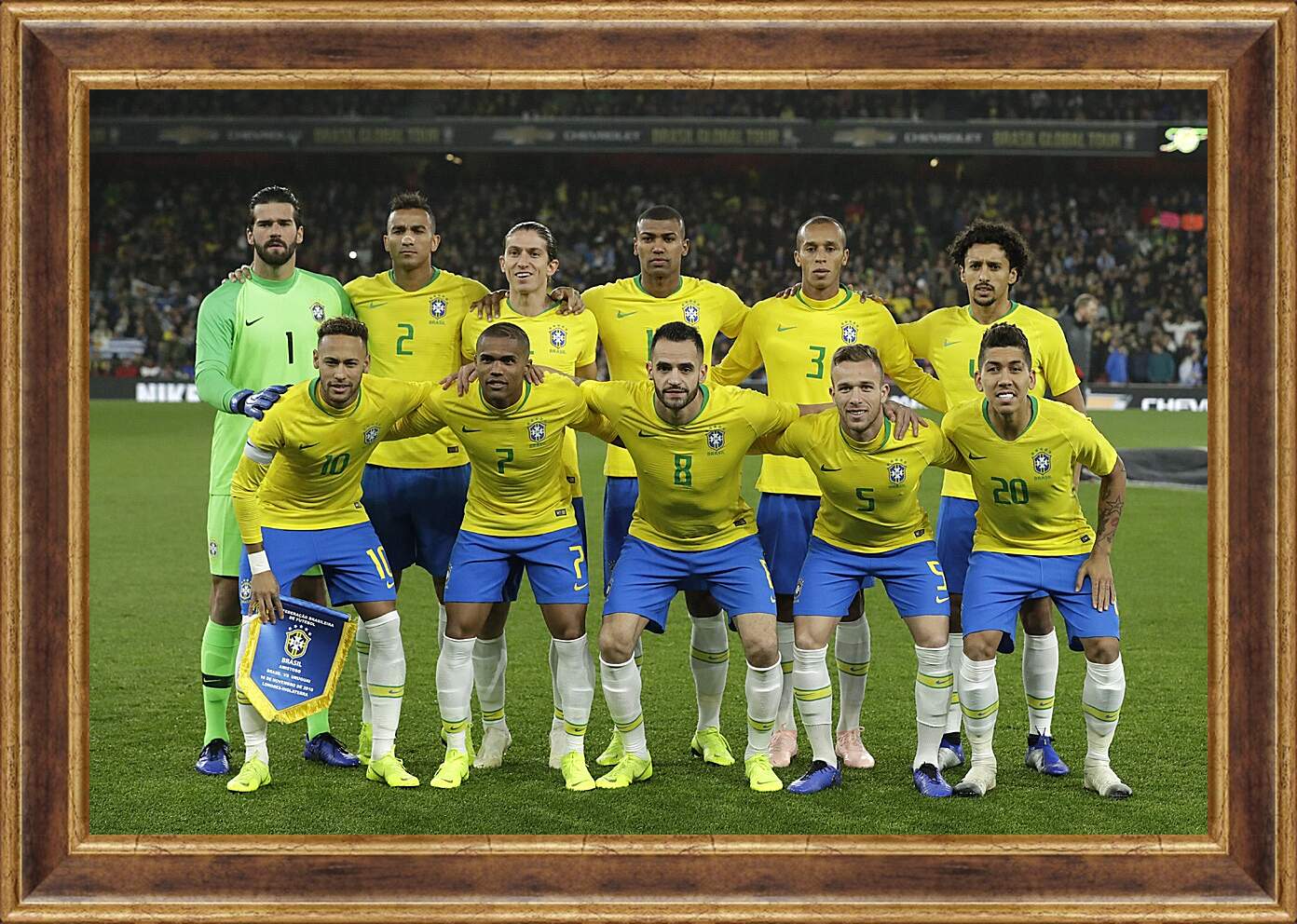 Картина в раме - Фото перед матчем сборной Бразилии по футболу