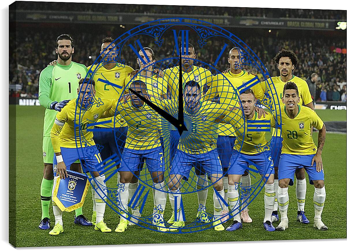 Часы картина - Фото перед матчем сборной Бразилии по футболу