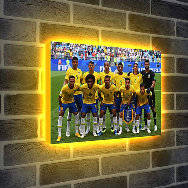 Лайтбокс световая панель - Фото перед матчем сборной Бразилии по футболу